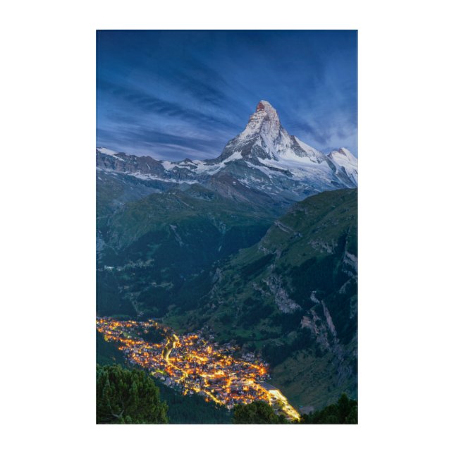 Mountains | The Matterhorn, Zermatt, Swiss Alps Acrylic Print (Front)