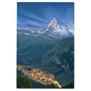 Mountains The Matterhorn, Zermatt, Swiss Alps Metal Print