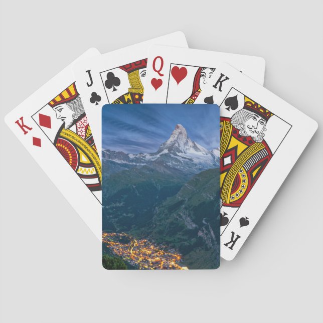 Mountains | The Matterhorn, Zermatt, Swiss Alps Poker Cards (Back)