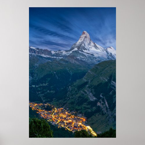 Mountains  The Matterhorn Zermatt Swiss Alps Poster