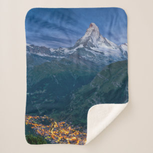 Mountains   The Matterhorn, Zermatt, Swiss Alps Sherpa Blanket