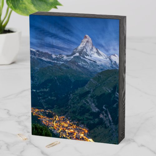 Mountains  The Matterhorn Zermatt Swiss Alps Wooden Box Sign