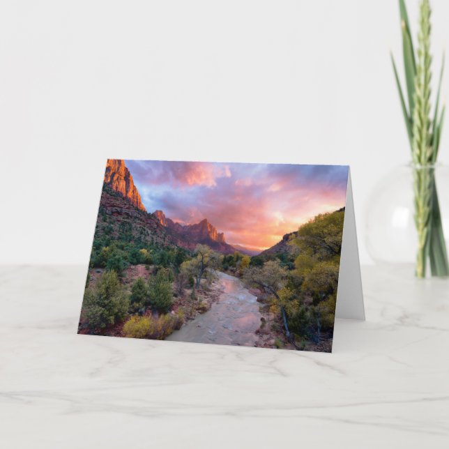 Mountains | The Watchman Zion Nathional Park Utah Card (Front)