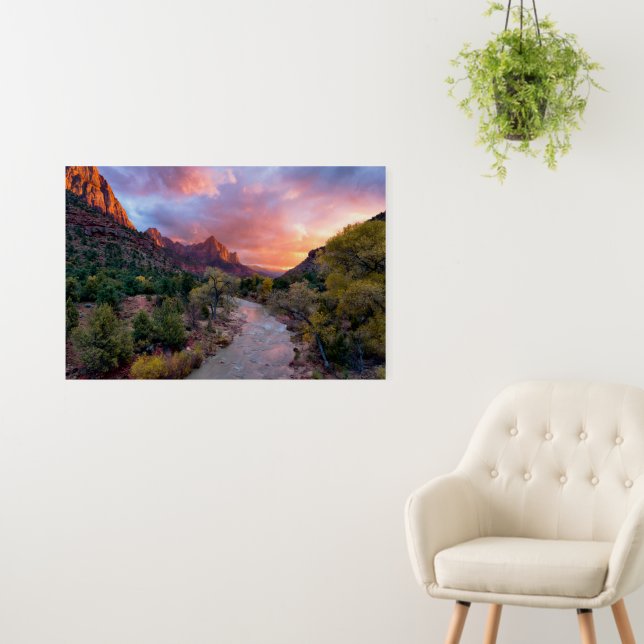 Mountains | The Watchman Zion Nathional Park Utah Foam Board (In Situ (Wall))