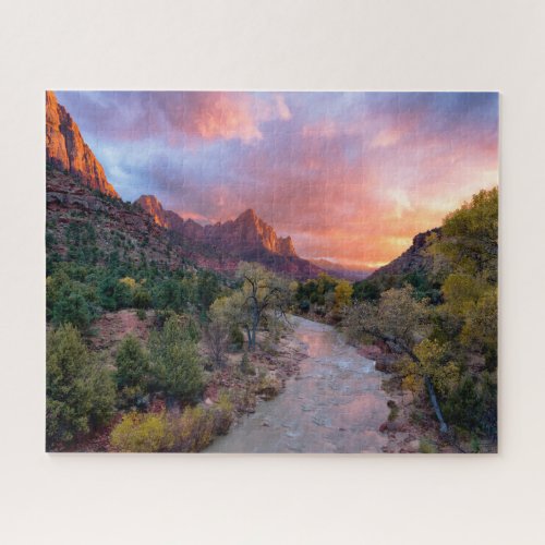 Mountains  The Watchman Zion Nathional Park Utah Jigsaw Puzzle