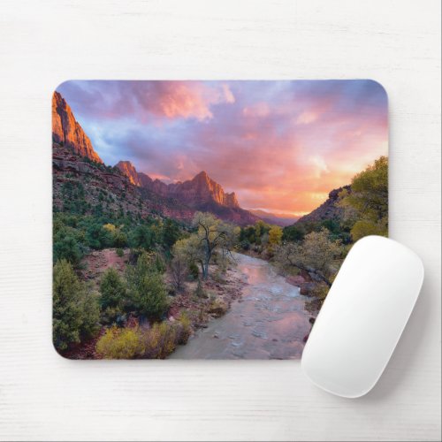 Mountains  The Watchman Zion Nathional Park Utah Mouse Pad