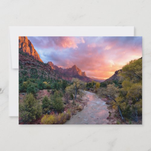 Mountains  The Watchman Zion Nathional Park Utah Thank You Card