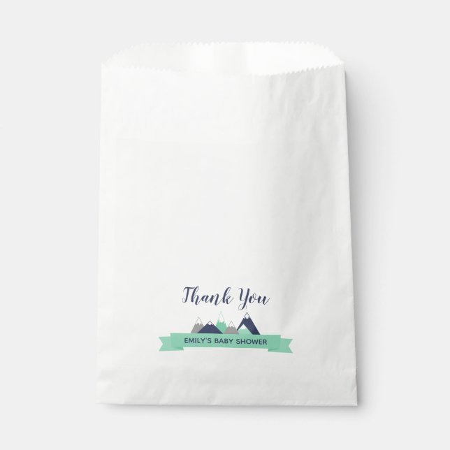 Mountains Themed Baby Shower Favor Bags (Front)