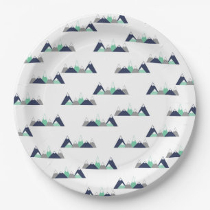 Mountains Themed Baby Shower Paper Plates