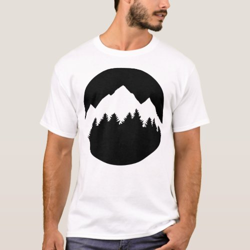 Mountains  Trees  T_Shirt