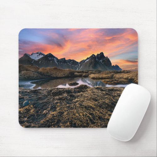 Mountains  Vesturhorn Mountain Iceland Mouse Pad