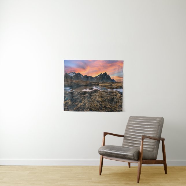 Mountains | Vesturhorn Mountain Iceland Tapestry (In Situ (Horizontal))