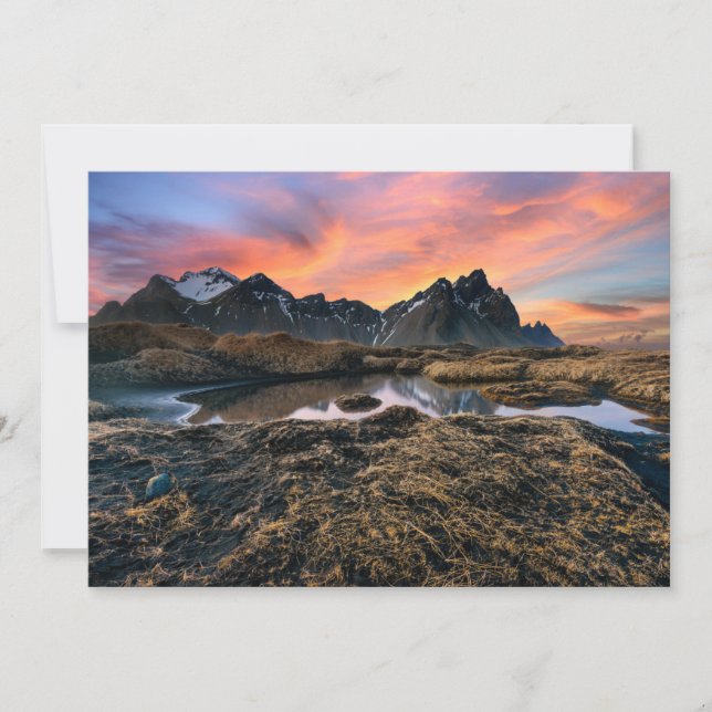 Mountains | Vesturhorn Mountain Iceland Thank You Card (Front)