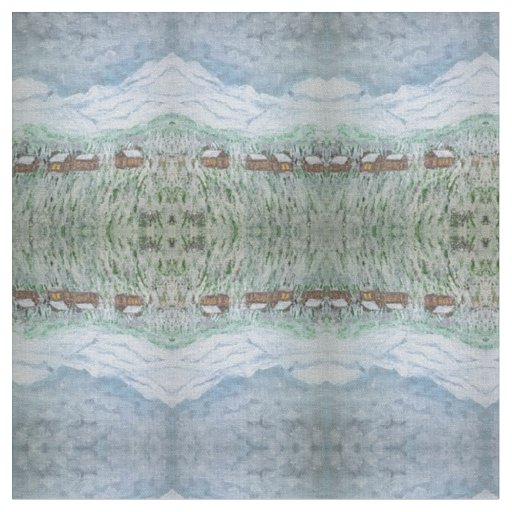 Mountains Village Fabric