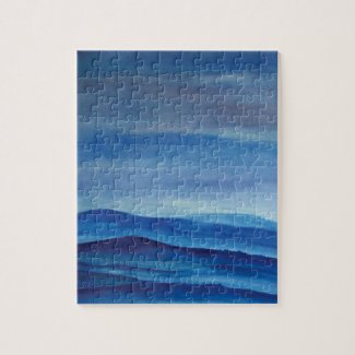 Mountains Watercolor  Photo Puzzle with Gift Box