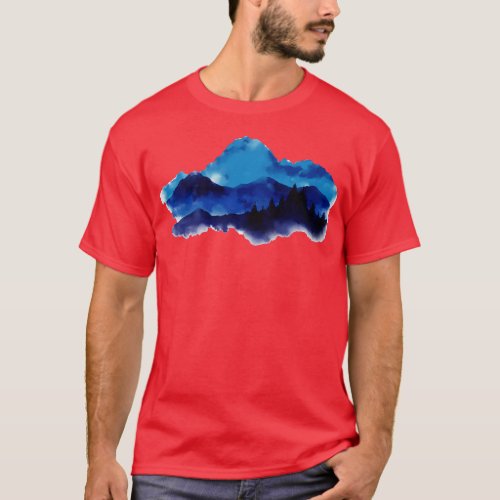 Mountains Watercolor T_Shirt
