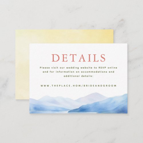 Mountains Wedding Details Small Enclosure Card