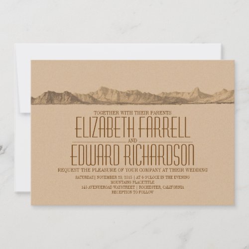 Mountains wedding invitation