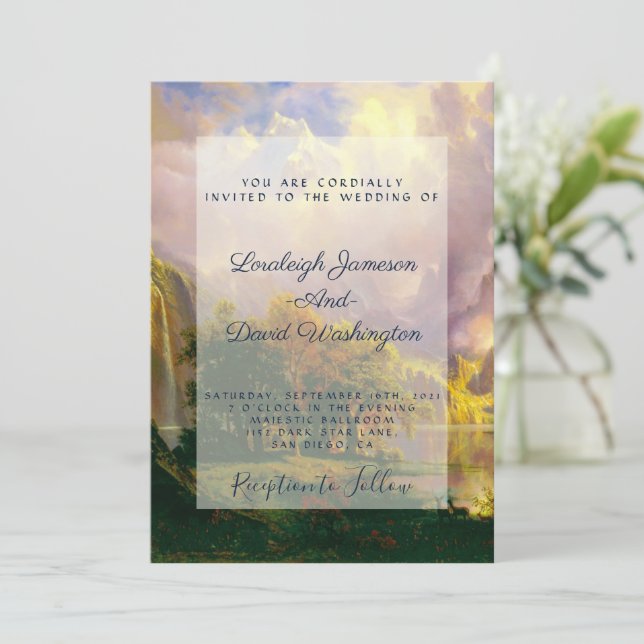 Mountains wedding invitation (Standing Front)