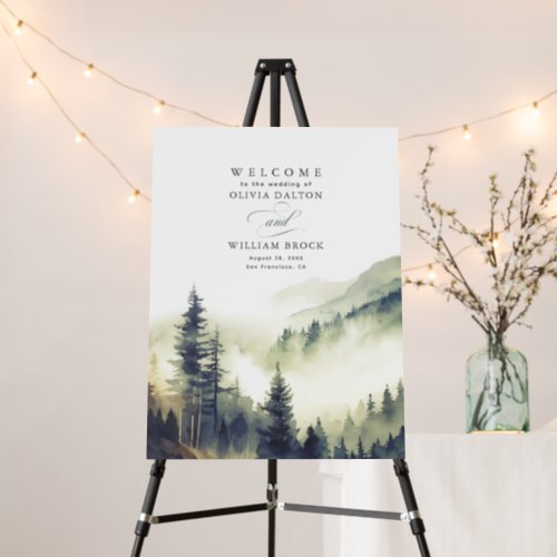 Mountains Wedding Welcome Sign