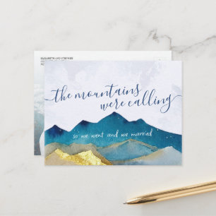 Mountains Were Calling Photo Wedding Announcement