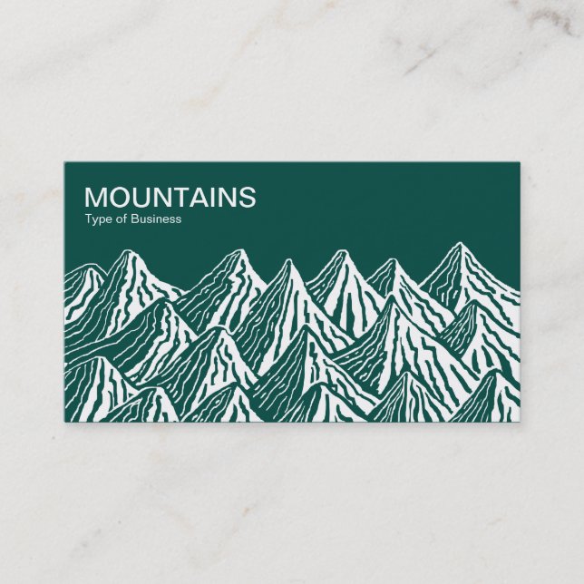 Mountains - White and Green 004840 Business Card (Front)