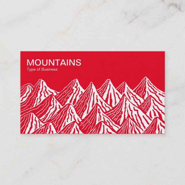 Mountains - White and Red Business Card (Front)
