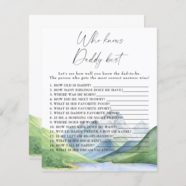 Mountains - Who knows daddy best game (Front/Back)