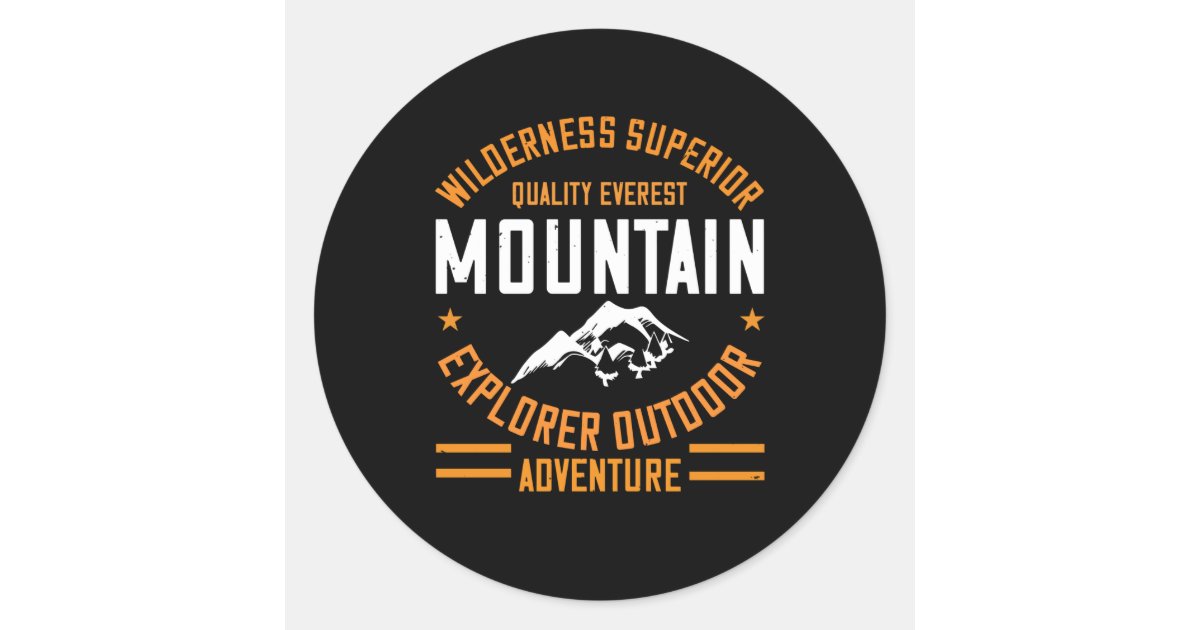 Explorer Round Sticker Mountains - Wilderness Explorer Outdoor Adventure Classic Round Sticker ...