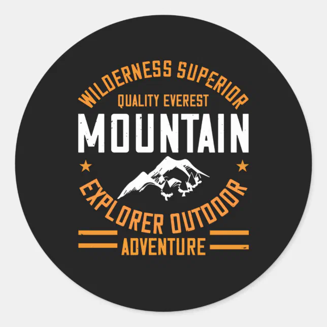 Explorer Round Sticker Mountains - Wilderness Explorer Outdoor Adventure Classic Round Sticker ...