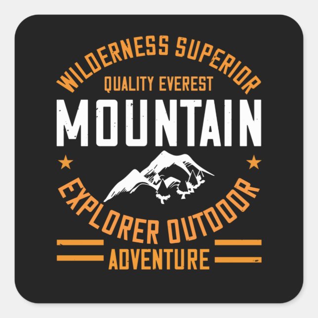 Mountains - Wilderness Explorer Outdoor Adventure Square Sticker (Front)