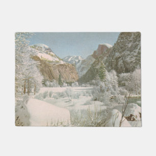 Mountains Winter Snow Vintage Holiday Christmas Doormat