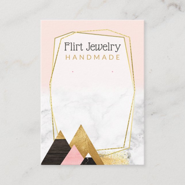 Mountains With Pink And Marble Jewelry Display Business Card (Front)