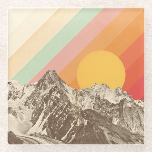 Mountainscape 1 | Florent Bodart Glass Coaster (Front)