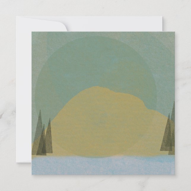 Mountainscape Riso Style Note Card (Front)
