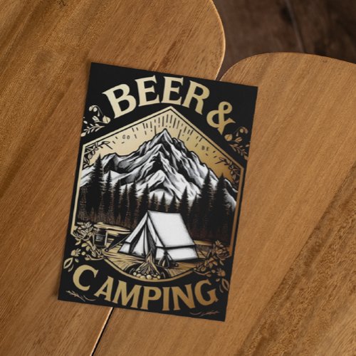 Mountainside Beer And Camping Postcard