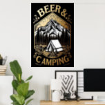 Mountainside Beer And Camping Poster