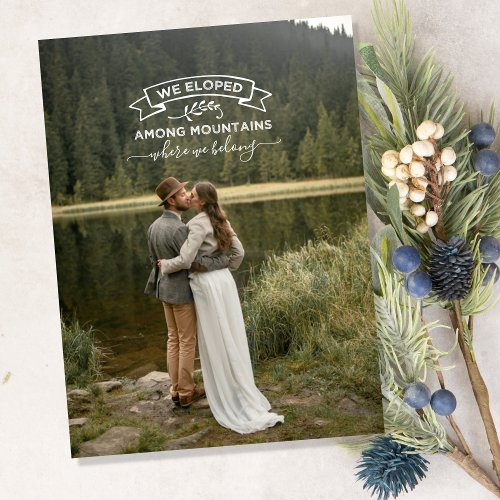 Mountainside Elopement Wedding Announcement