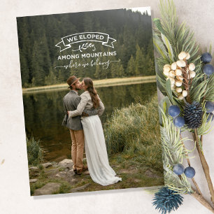 Mountainside Elopement Wedding Announcement Postcard