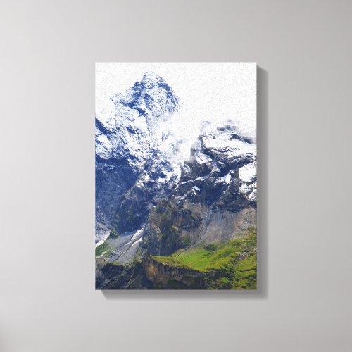 Mountainside in the Swiss alps Canvas Print
