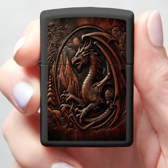 Mountaintop Dragon Zippo Lighter (In Hand)