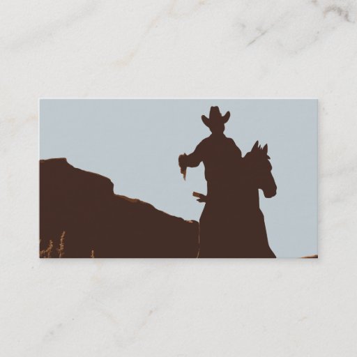 Customizable Mounted Cowboy on Horse Western Business Cards