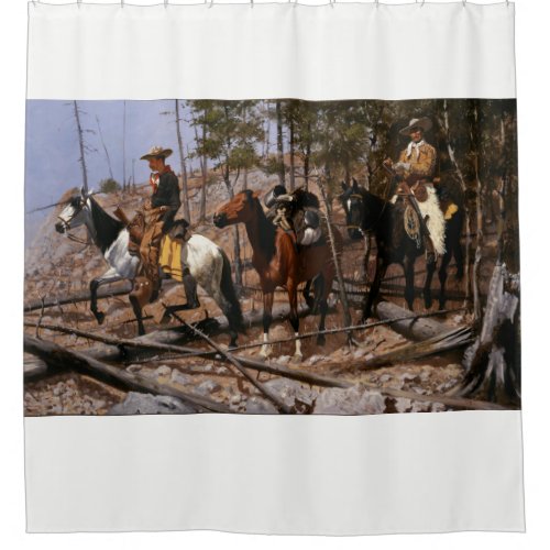 Mounted Cowboys by Remington Shower Curtain