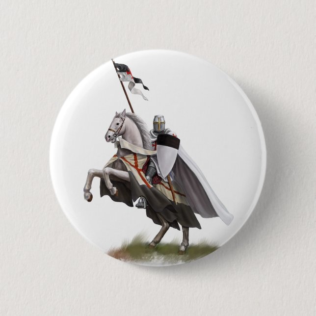 Mounted Knight Templar Pinback Button (Front)