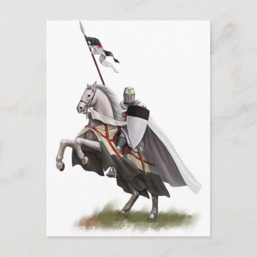 Mounted Knight Templar Postcard