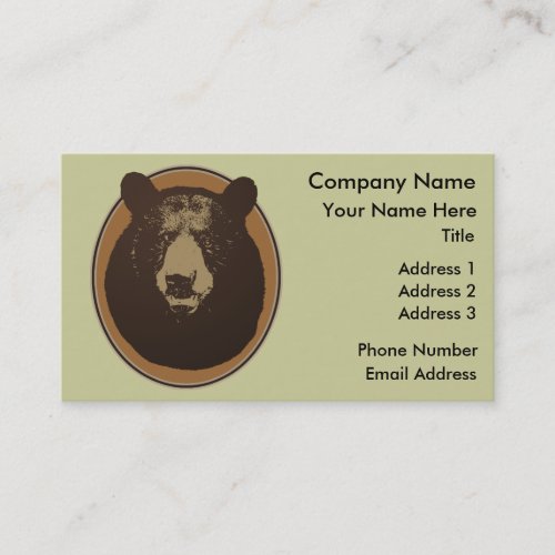 Stuffed Brown Bear Head on the Wall Business Card Templates