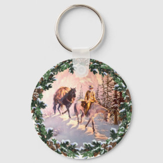 MOUNTIAN MAN & WREATH by SHARON SHARPE Keychain