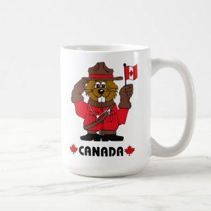 Mountie Beaver Canada Day Coffee Mug
