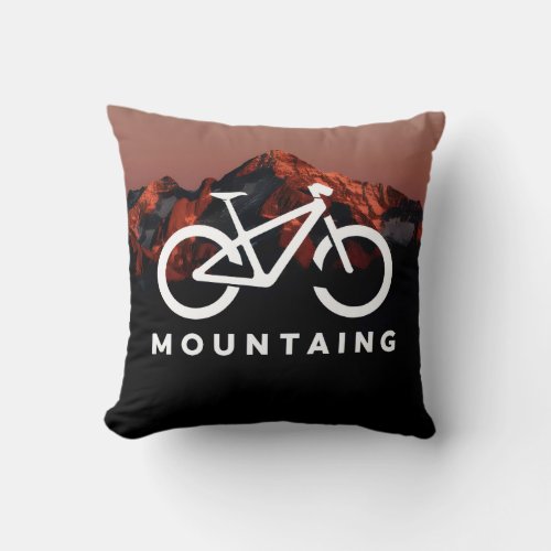 Mounting Cycling  Throw Pillow