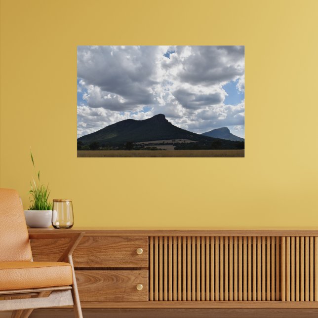 Mounts Sturgeon and Abrupt Under Dramatic Clouds  Poster (Living Room 2)